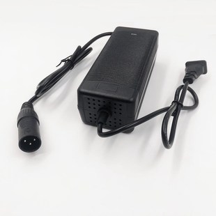 通型48V锂电池凤凰永久折叠电动车充电54.6V2A充电器卡侬头适配器