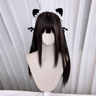 假发女双马尾Lolita黑长直冰冷心事少萝同款日常整顶假发jk假发套