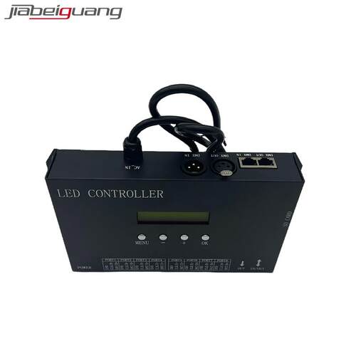 LED全彩灯条控制器H801RC联机八口分控控制器可接TTL和DMX512信号