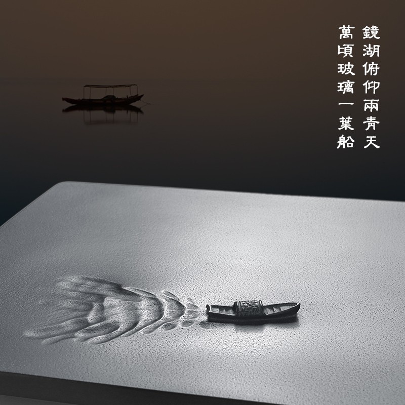 乌金石茶盘家用天然整块雕刻2026新款简约轻奢石头茶台石板海排水
