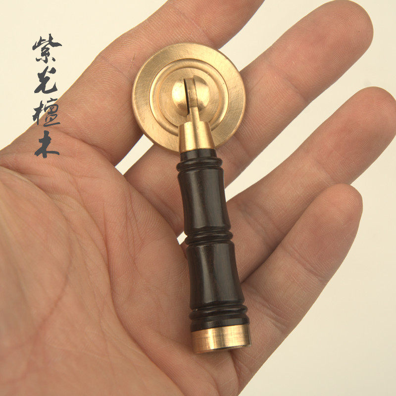 新中式纯铜单孔花梨木紫光檀木木小拉手
