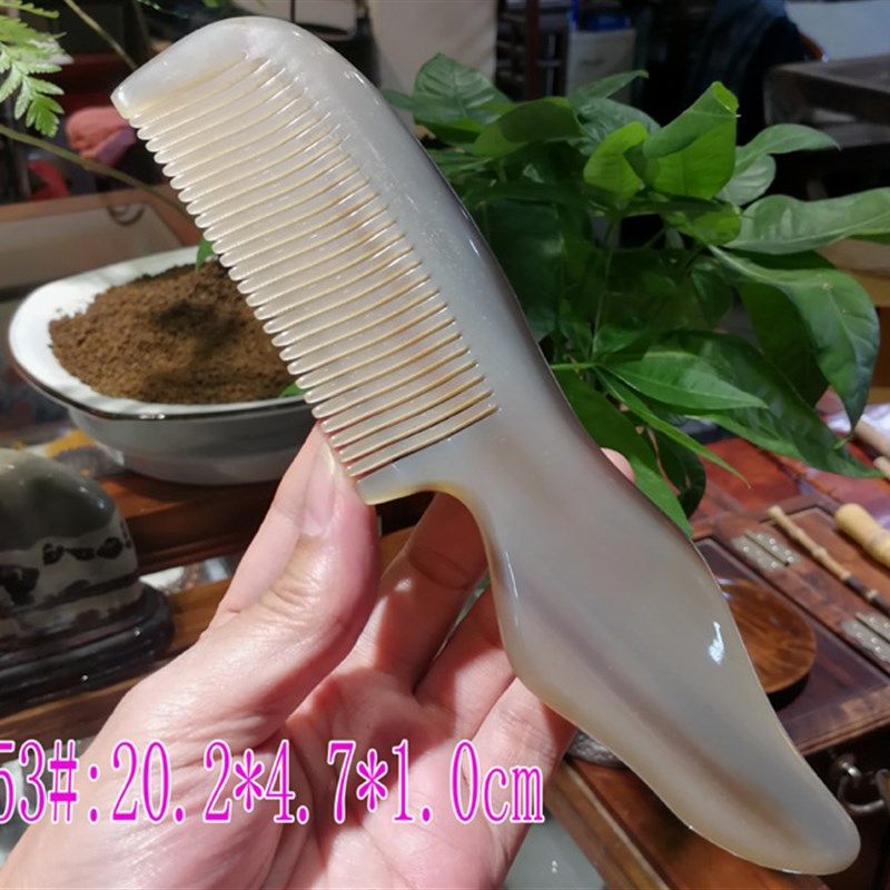 贵州 西江千户苗寨特产 白水牛角梳子 免压工艺 防脱发静电白发