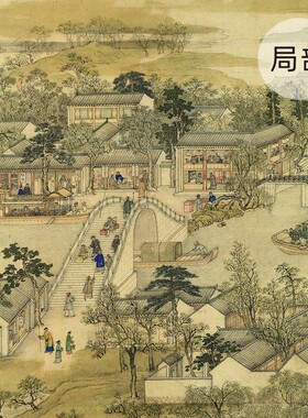 清 徐扬《姑苏繁华图》长卷无拼接字画复制人物风景手卷高清微喷