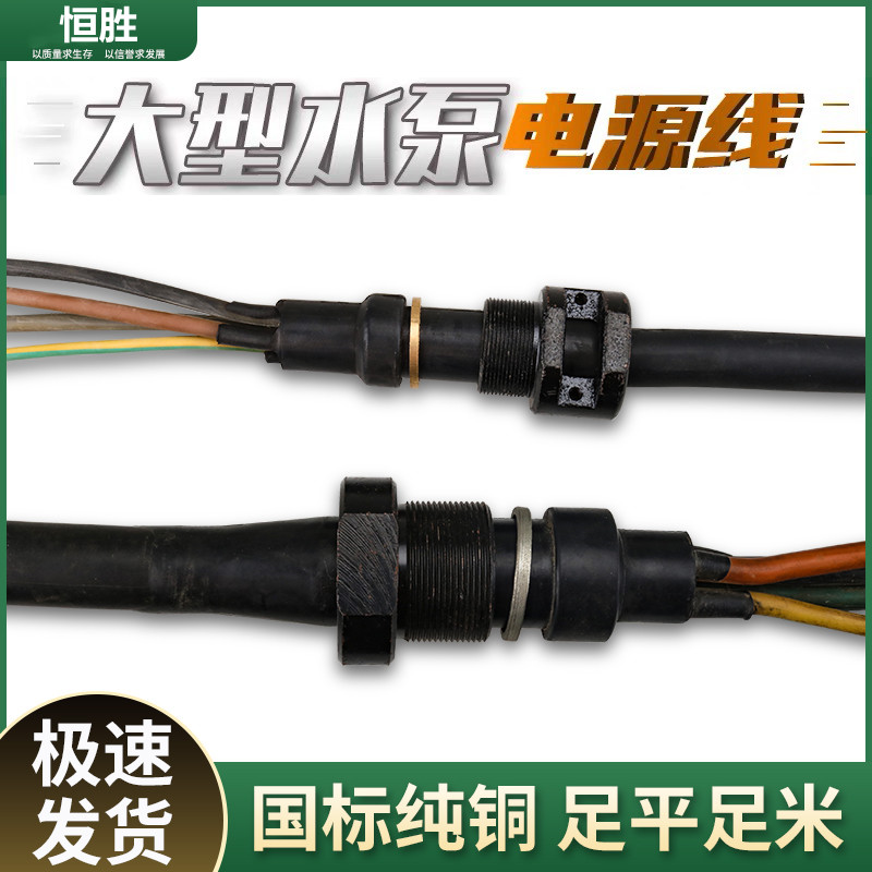 大型水泵电源线油浸泵污水泵专用电缆 潜水泵电缆线 大功率水泵线