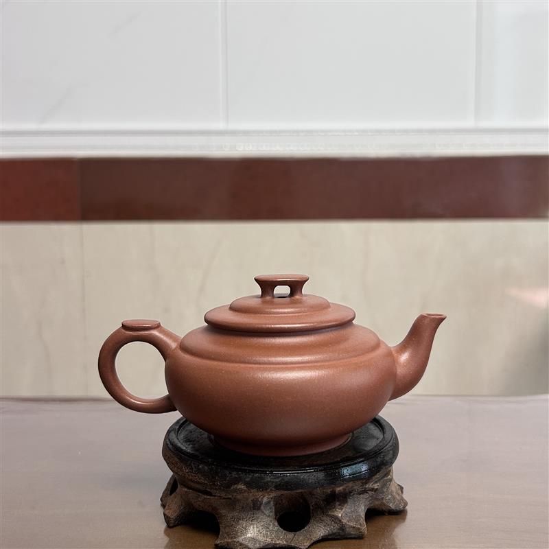 宜兴紫砂壶原矿紫泥清水泥上新桥手工制作功夫茶具家用茶壶180cc