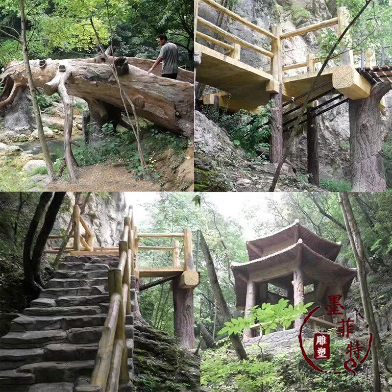 大型水泥雕塑定制创意门头假山假树户外别墅区流水景观玻璃钢摆件