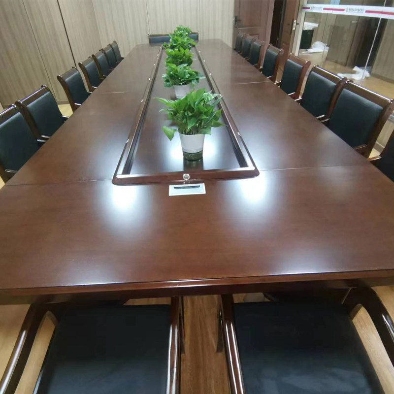 大型会议桌长桌政府开会桌子高档椭圆形办公桌会议室培训桌椅组合