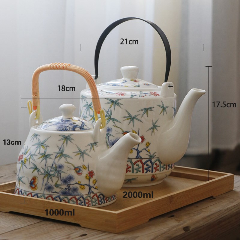 陶瓷茶具套装家用整套景德镇泡茶壶茶杯茶盘中式大号提梁壶大容量