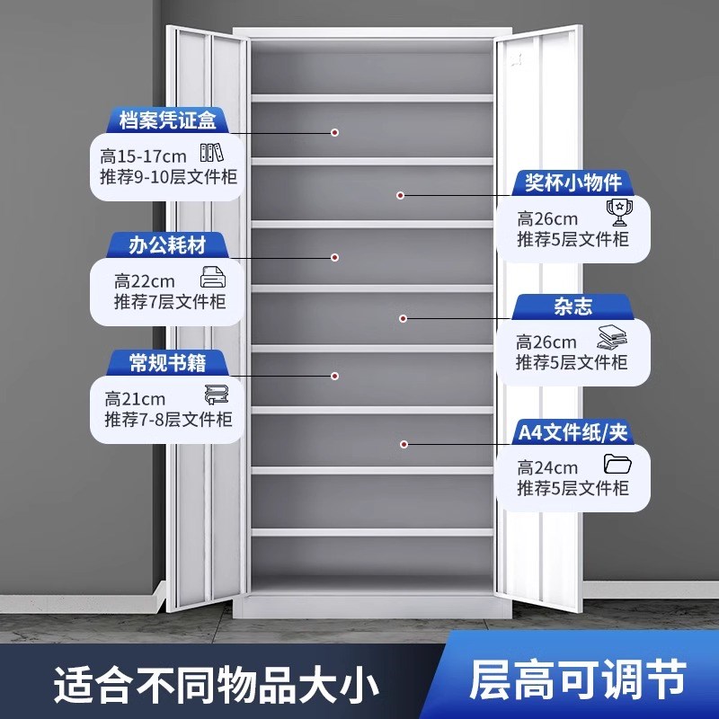 会计财务凭证柜办公室置物文件柜加厚钢制通玻资料专用档案文件柜