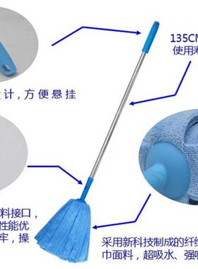 出口毛巾超细纤维拧水拖把可拆换墩布拖把圆头毛巾布吸水魔术拖把