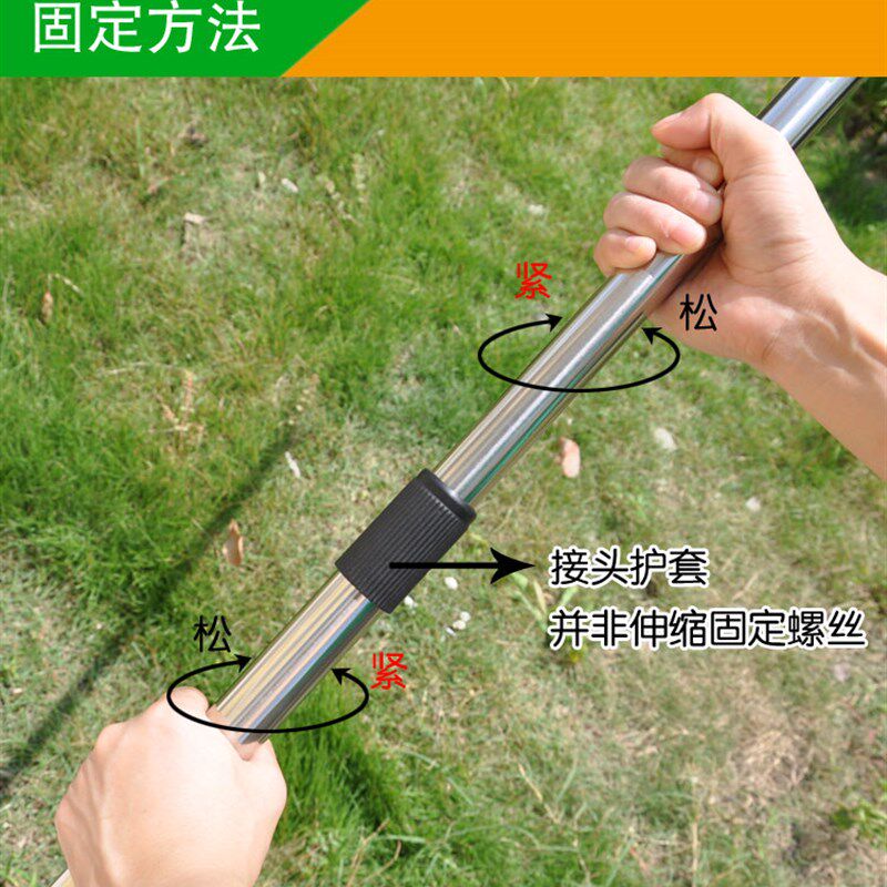 5根 不锈钢伸缩撑衣杆 二节杆活动全钢衣叉竿 加长挑衣挂衣晒衣杆