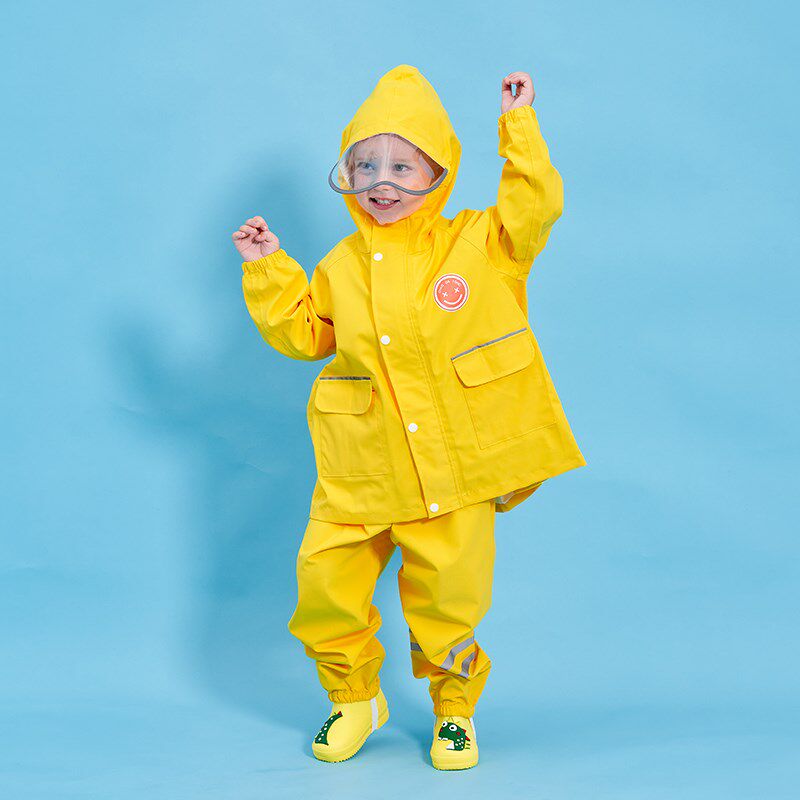 儿童雨衣雨裤雨鞋套装幼儿园小学生分体雨披书包位中大童全身防水
