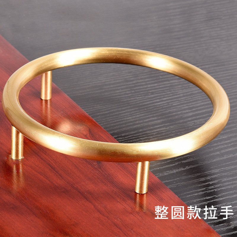 新中式仿古纯铜抽屉拉手衣柜橱柜柜门家具铜把手简约复古拉手拉环