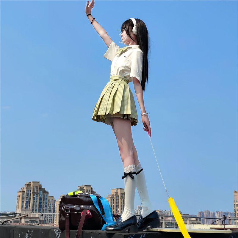 【小梨香】奈香正品jk格裙原创小格春夏校供感学生半身百褶短裙