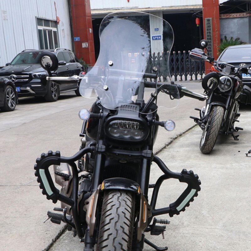 适用钱江闪350前挡风玻璃 SRV350摩托车改装前风挡护板防风挡水板