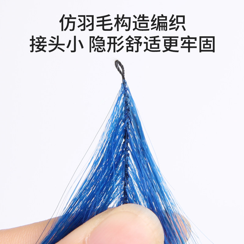 彩色羽毛接发真发二代耳挂染无痕接发片长发挑染一片式烟灰奶奶灰