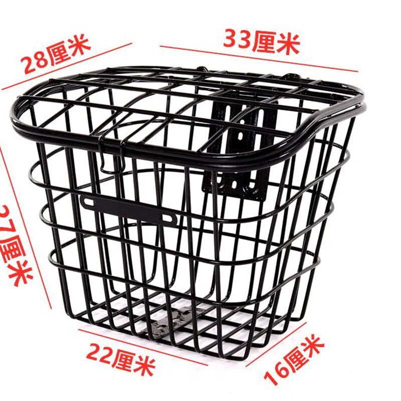 电动车车筐车篮电瓶车自行车篓菜篮子支架加粗加大包邮通用带盖子