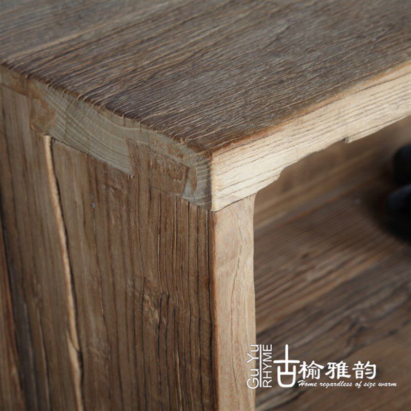 老榆木门板家具 实木鞋架 鞋柜 储藏架 老门板风化纹 简单时尚