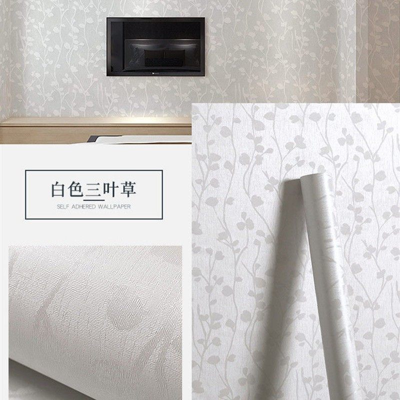 自粘壁纸PVC100米大卷自贴墙纸田园温馨卧室背景墙壁纸翻新宿舍贴