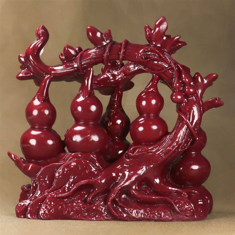 红朱砂福禄寿喜财五福临门葫芦保平安祝福摆件家用装饰品