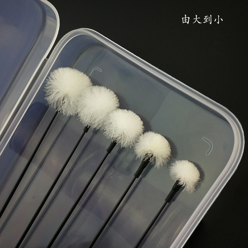 手耕纪掏耳朵碳素柄五朵金花鹅毛棒专业采耳工具大中小鹅毛刷盒装