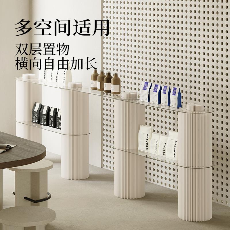 商用玻璃展示柜十八纸可移动展架可折叠陈列柜双阶展架A款