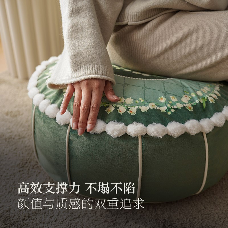 客厅坐墩美式多用榻榻米坐垫复古轻奢地上看书蒲团飘窗懒人小坐墩