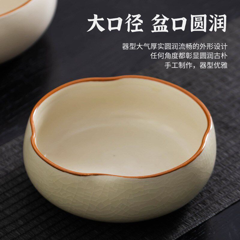 桌面垃圾桶2025新款餐桌上垃圾盘客厅茶几茶台专用陶瓷果皮收纳碗