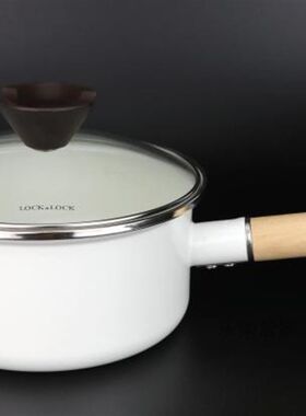 特厚16CM/18CM鼓型搪瓷汤锅 搪瓷奶锅 单柄搪瓷锅 搪瓷煮面锅通用