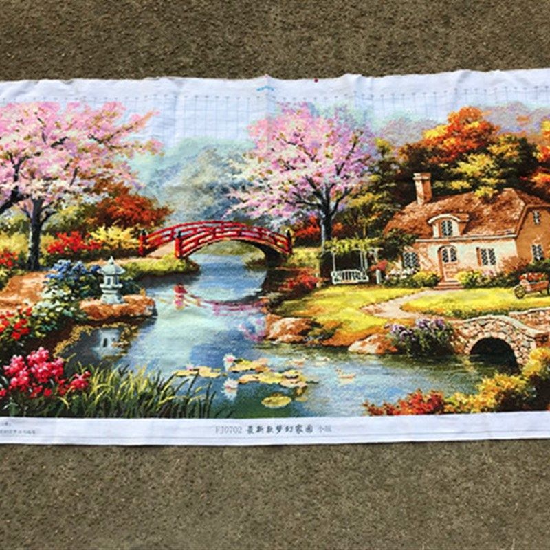 纯手工十字绣成品绣好的油画小屋梦幻家园花园欧式大幅客厅唯美