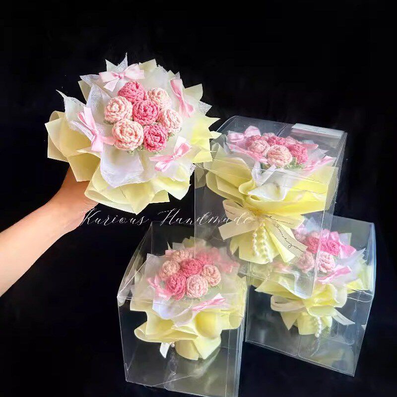 【mini泡泡玫瑰花束】成品手工编织花束生日礼物送闺蜜送女生七夕