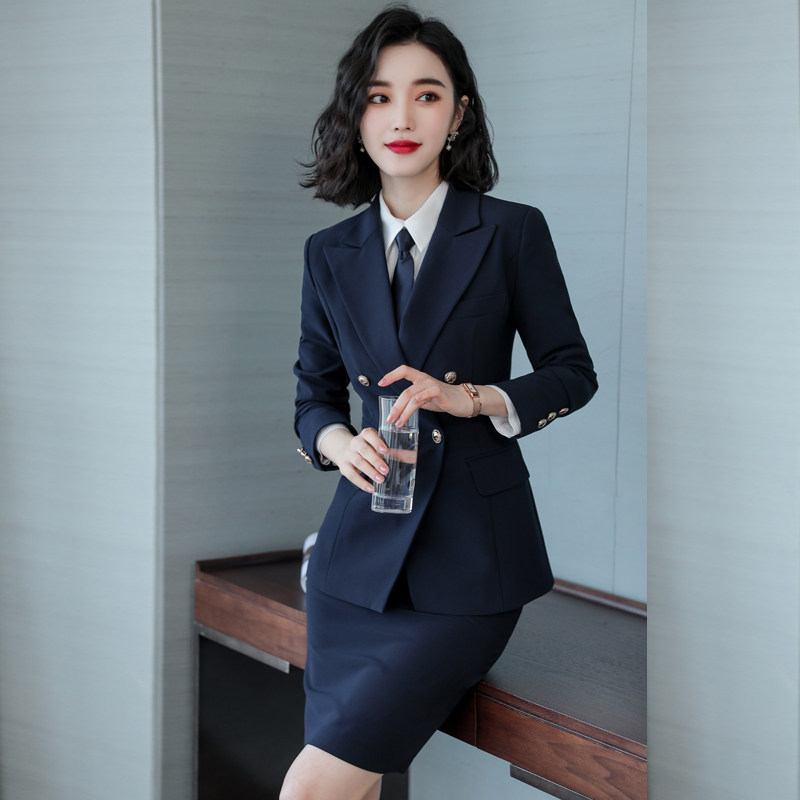 高端职业套装女套裙气质西装正装酒店前台接待工作装制服女秋冬