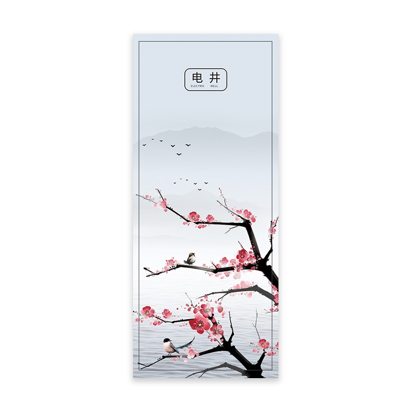水电井贴纸画水暖管道井门电表房装饰遮挡防水自粘贴纸画个性定制