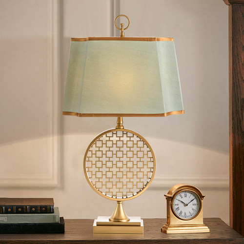 中式花格镂空新古典书房卧室床头装饰台灯客房别墅样板间工程灯具