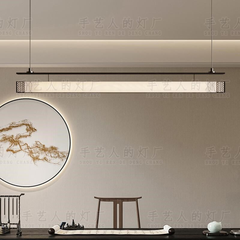 新中式中国风创意餐厅吧台吊灯日式茶室禅意长条书房酒店前台灯具