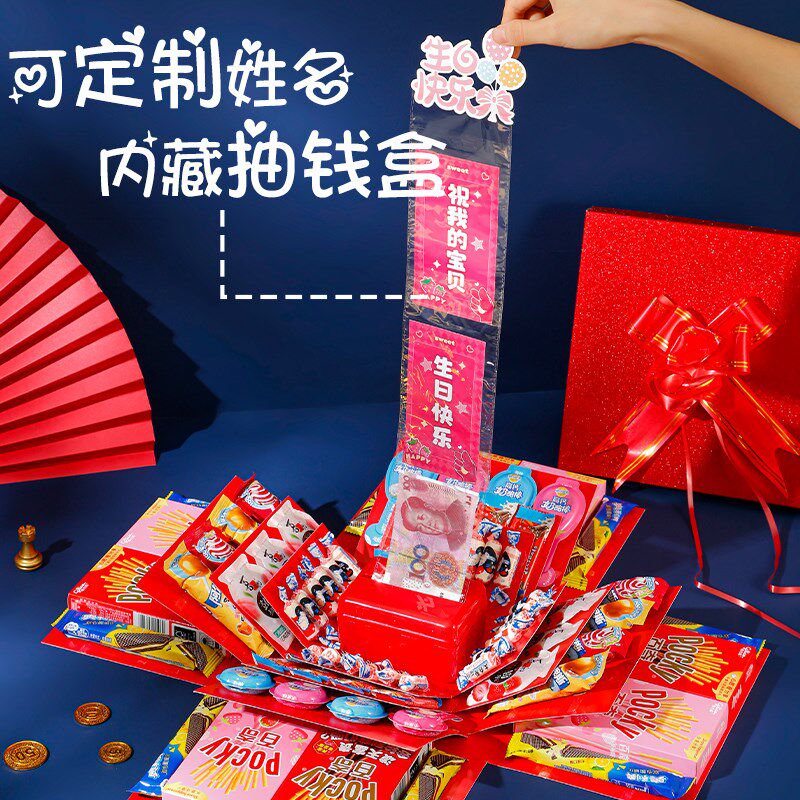 生日惊喜盒子仪式感爆炸男孩网红款礼盒儿童孩子礼物盒男生小女孩