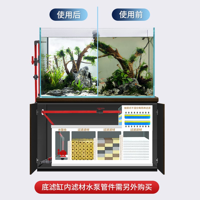 鱼缸底滤缸定制底滤槽过滤槽干湿分离板干湿分离盒下滤缸浮法玻璃