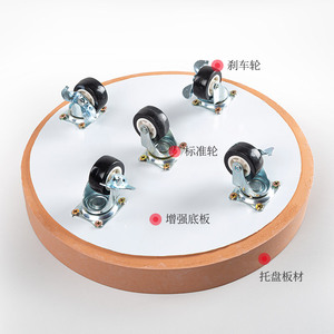 玄之祥石粉陶圆形仿水泥移动花盆托盘接水简约北欧风万向轮底座垫