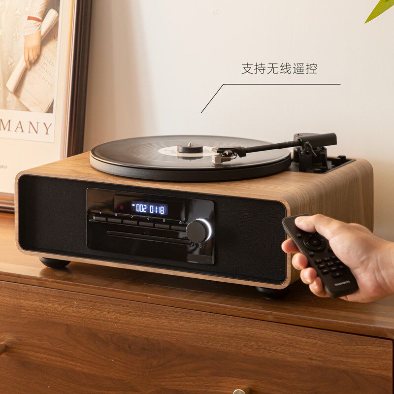 金页黑胶唱盘机CD播放蓝牙音响留声机复古客厅欧式唱片机生日礼物