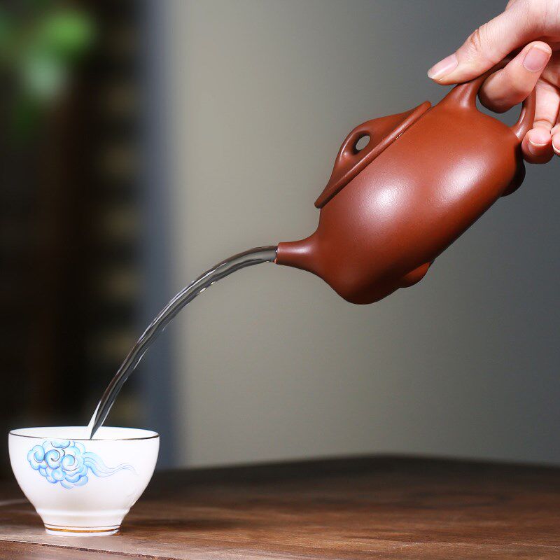 宜兴紫砂壶纯手工名家紫砂茶具原矿底槽清泡茶壶朱倩冰景舟石瓢壶