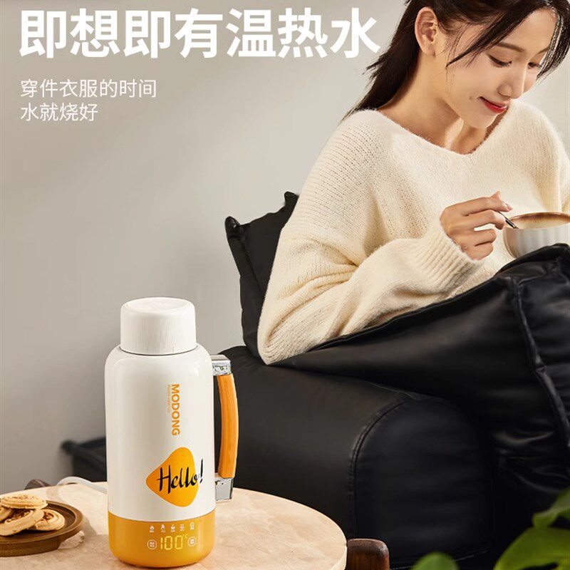 2025新款便携式电热水壶家用旅行智能加热恒温一体保温车载烧水杯