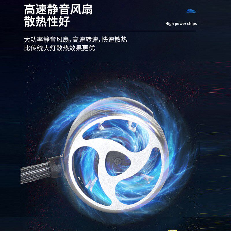 高亮激光LED汽车大灯H4双铜管H7透镜小车货车通用聚光改装前大灯