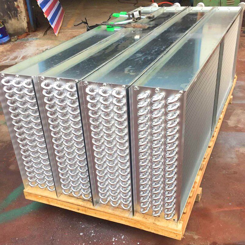铜钢管表冷器散热器新风机组表冷器挡水板水空调干盘管蒸汽加湿器