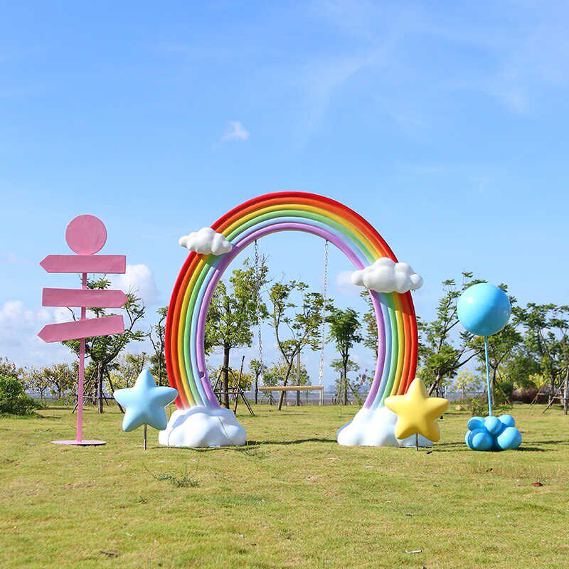 网红云朵秋千天梯相框打卡摆件雕塑景区草坪商场装饰营地户外造景