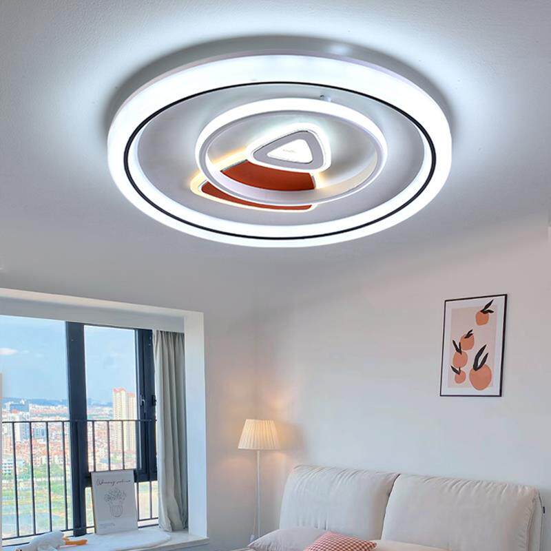 简约卧室吸顶灯LED浪漫温馨三色变光语音声控开关控制家用一体灯