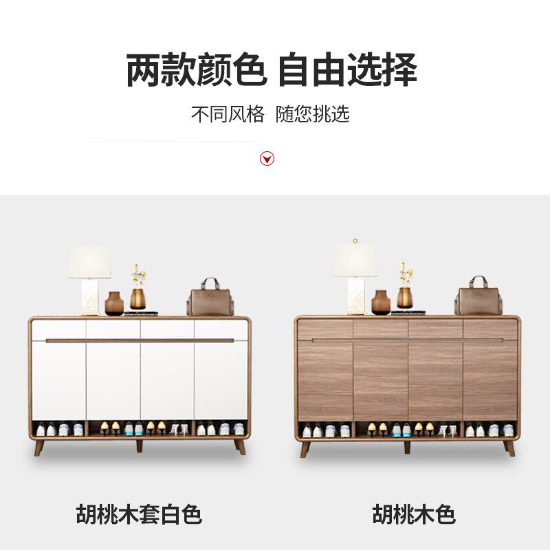 入户鞋柜家用门口玄关门厅柜实木框北欧中式阳台储物柜多功能隔断