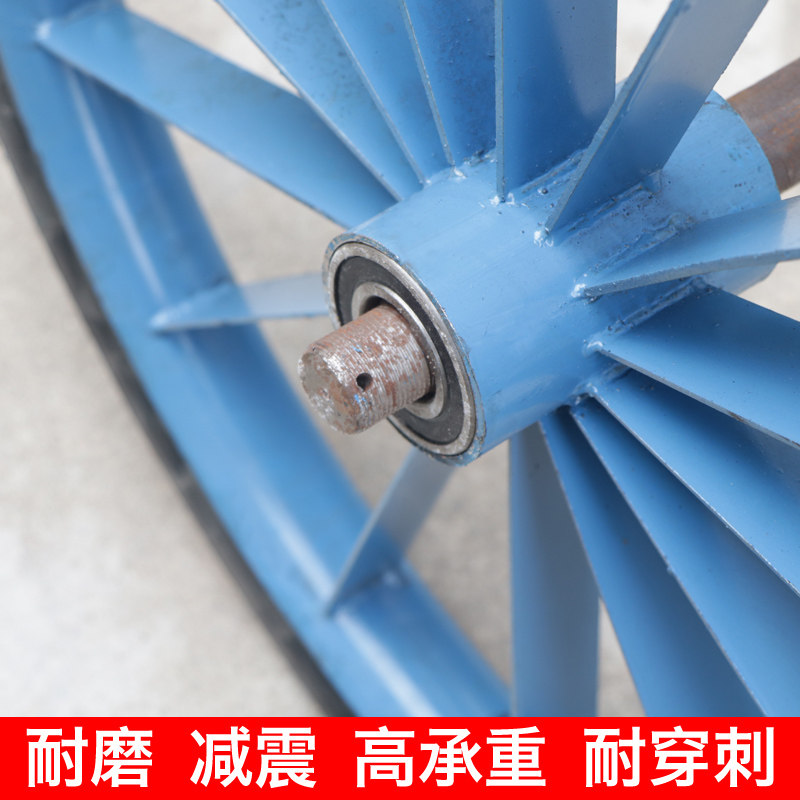26寸实心发泡轮胎劳动车轮 力车轮子翻斗车轱辘灰斗车两轮带轴