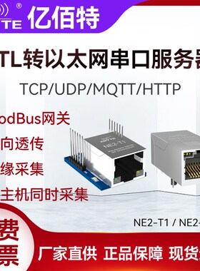 TTL串口转rj45网口以太网模块通讯数传物联网MQTT通信Modbus网关