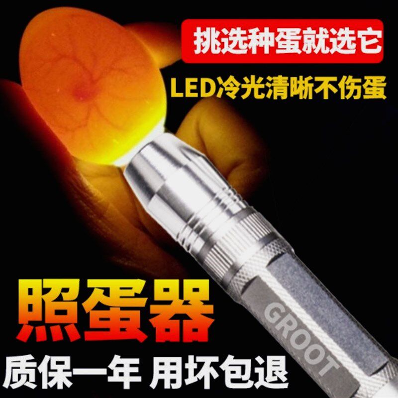 德国品质照蛋器孵化专用强光小鸡蛋验蛋穿透照蛋灯小型手电筒照蛋