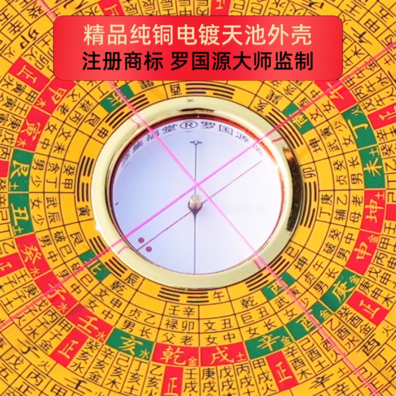 正品源集福堂罗国源造纯铜风水罗盘高精度时宪开禧28星综合